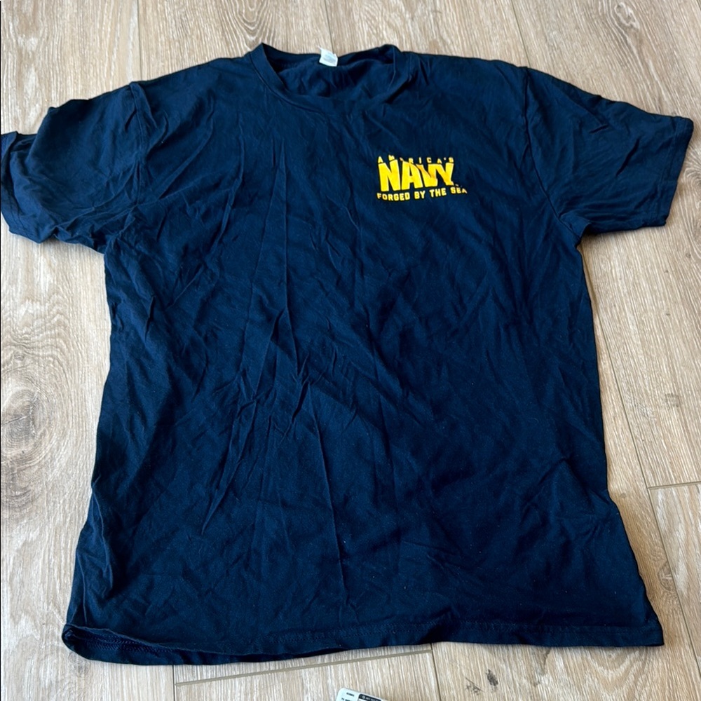 America's Navy Forged By The Sea T Shirt Adult Medium Blue Navy.com Tee
